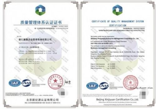 融象咨询通过ISO9001质量管理体系认证 企业管理咨询获国际权威认可